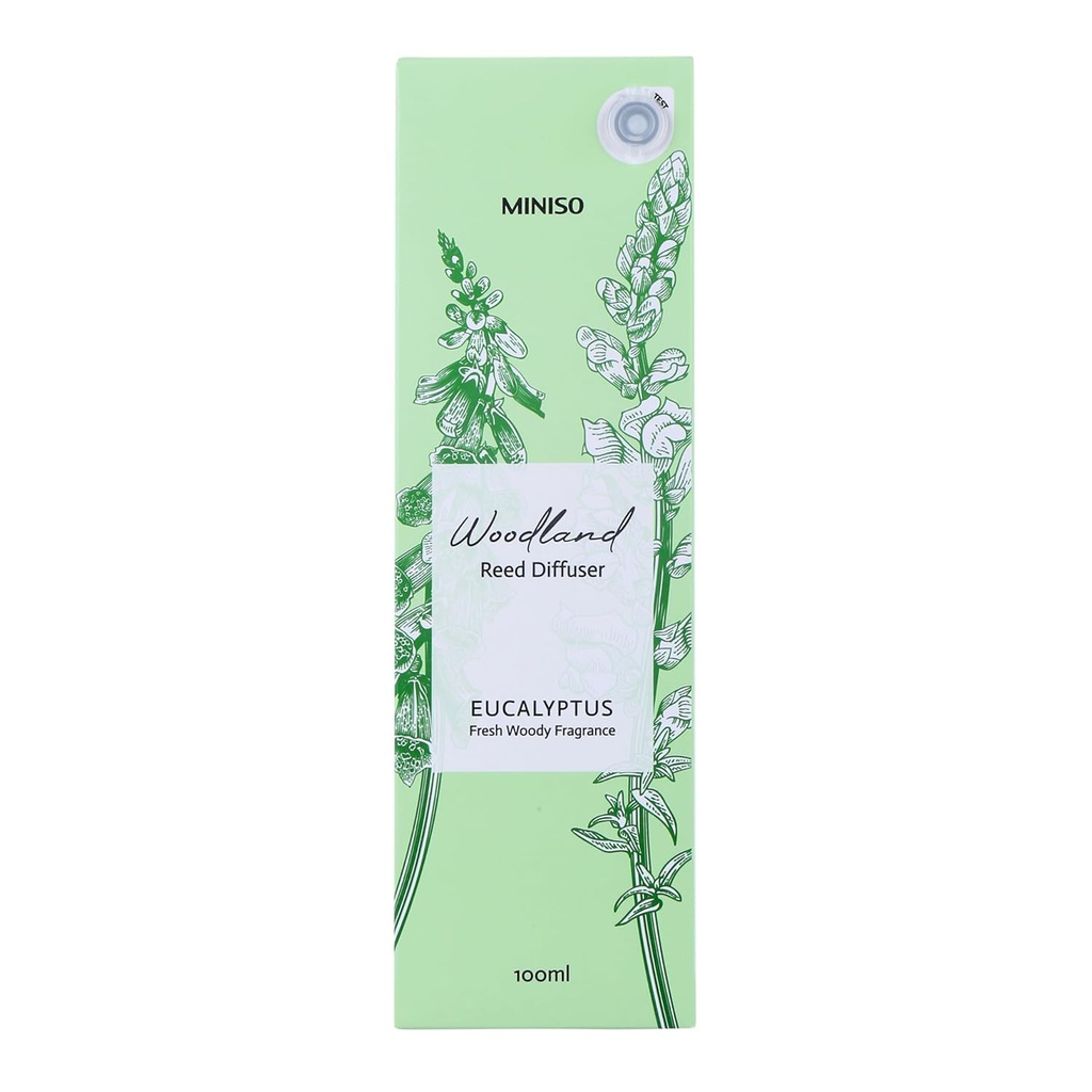 MINISO Woodland Home Fragrance Flameless Essential Oil with Diffuser Sticks Room Freshener for Home, Bedroom, Living Room, Eucalyptus
